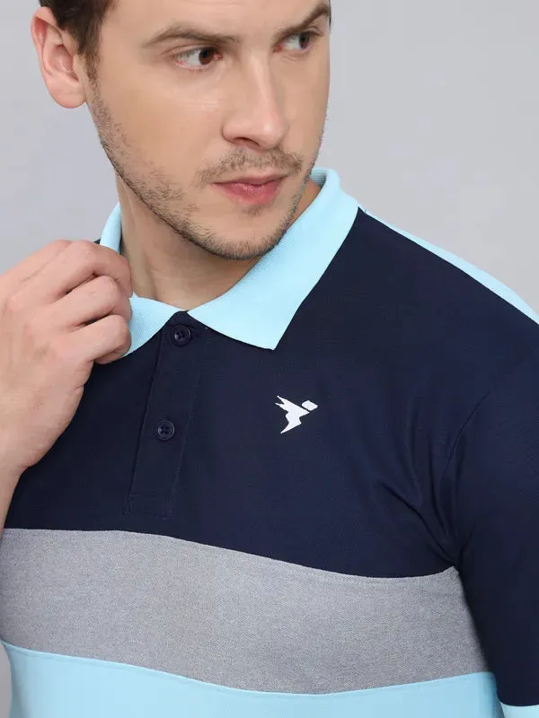 Men Colorblock Slim Fit Polo T-shirt with MATPIQ