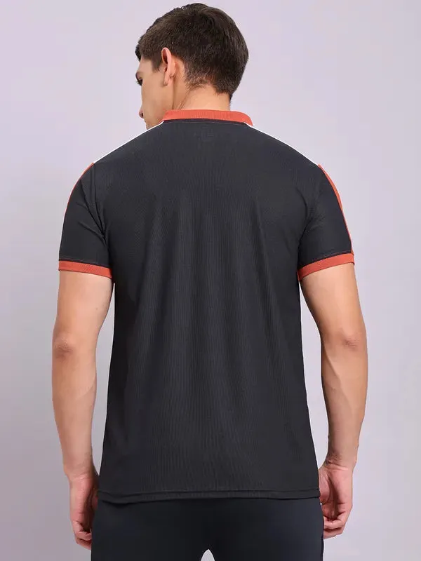 Men Colorblock Slim Fit Polo T-shirt with MATPIQ