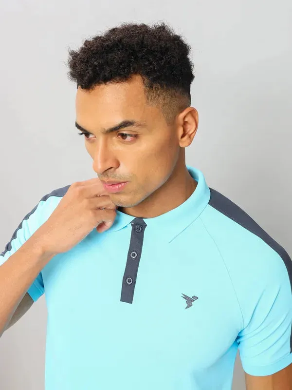 Men Colorblock Slim Fit Polo T-shirt with MATPIQ