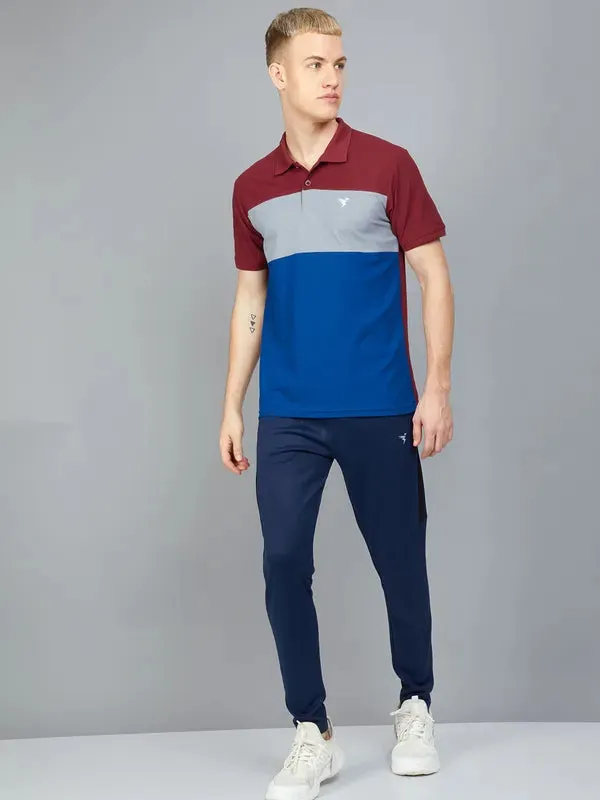 Men Colorblock Slim Fit Polo T-shirt with MATPIQ