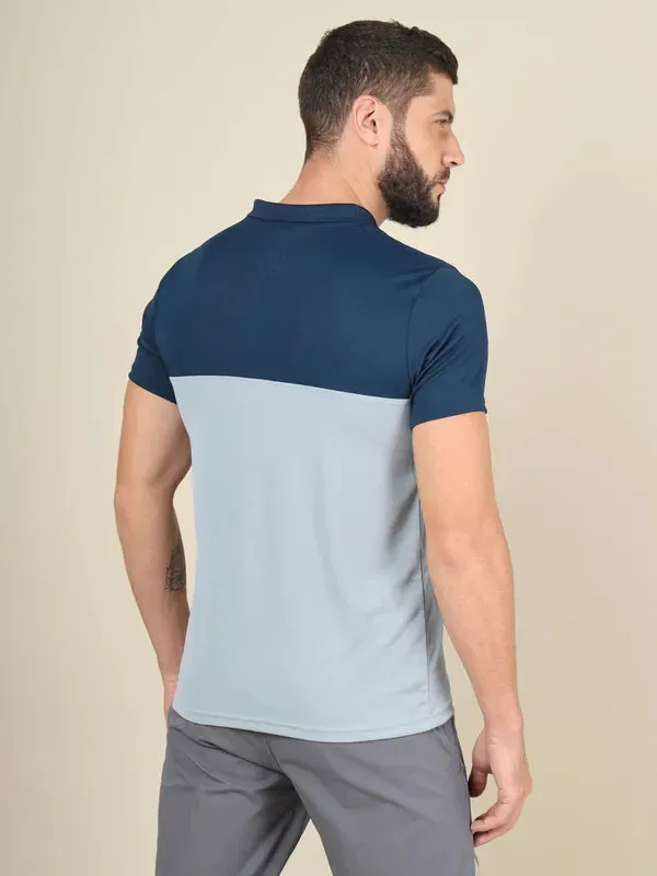 Men Colorblock Slim Fit Polo T-shirt with TECHNO COOL 