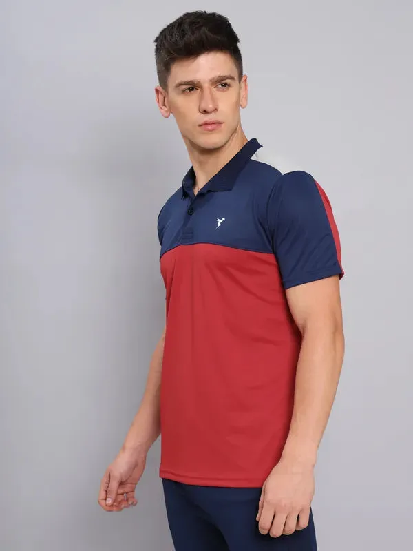 Men Colorblock Slim Fit Polo T-shirt with TECHNO COOL 