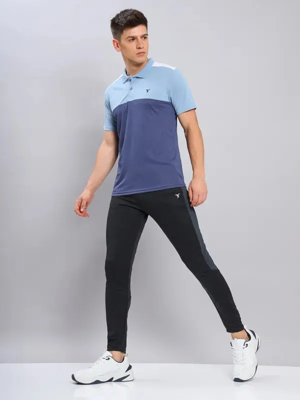 Men Colorblock Slim Fit Polo T-shirt with TECHNO COOL 