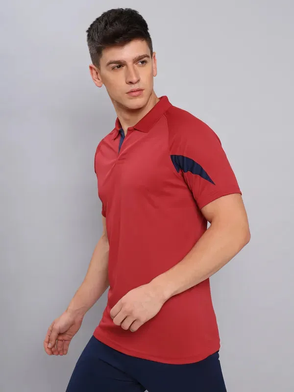 Men Colorblock Slim Fit Polo T-shirt with TECHNO COOL 