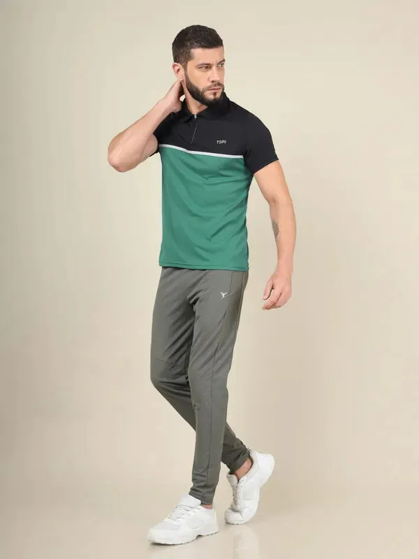 Men Colorblock Slim Fit Polo T-shirt with TECHNO COOL 