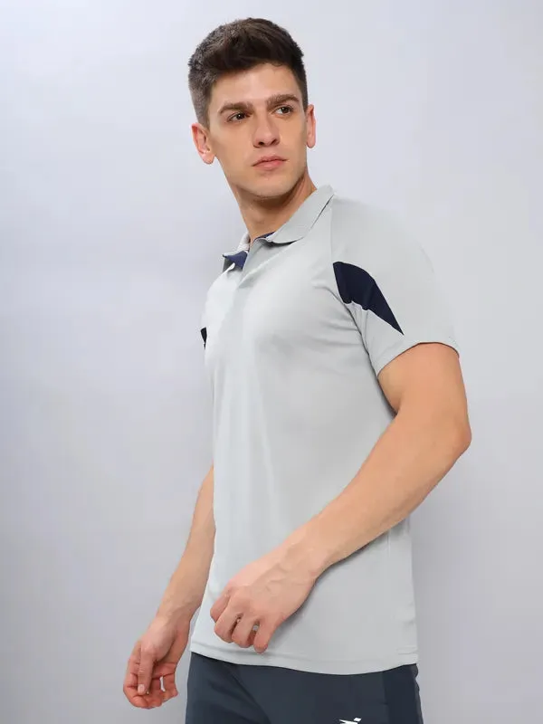 Men Colorblock Slim Fit Polo T-shirt with TECHNO COOL 