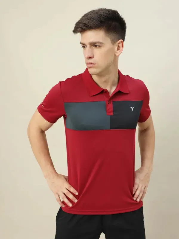 Men Colorblock Slim Fit Polo T-shirt with TECHNO COOL 