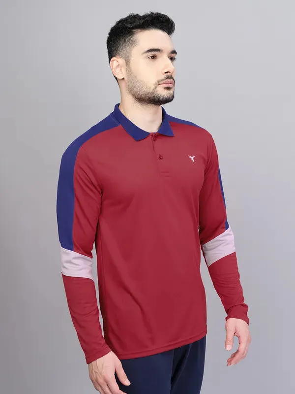 Men Colorblock Slim Fit Polo T-shirt with TECHNO COOL 