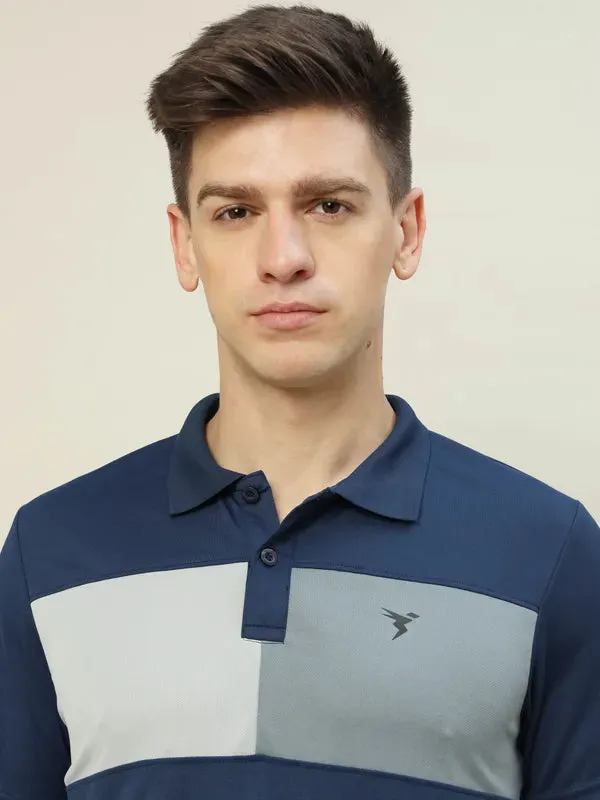 Men Colorblock Slim Fit Polo T-shirt with TECHNO COOL 