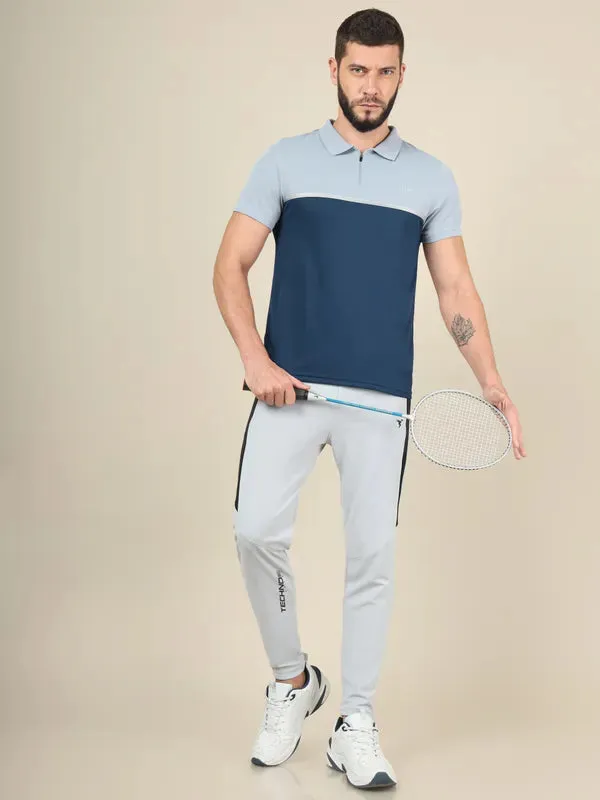 Men Colorblock Slim Fit Polo T-shirt with TECHNO COOL 