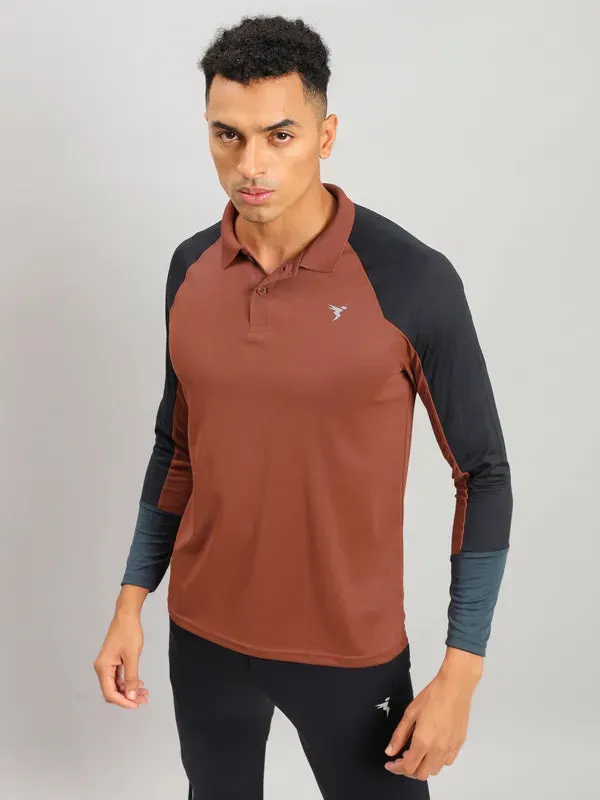 Men Colorblock Slim Fit Polo T-shirt with TECHNO COOL 