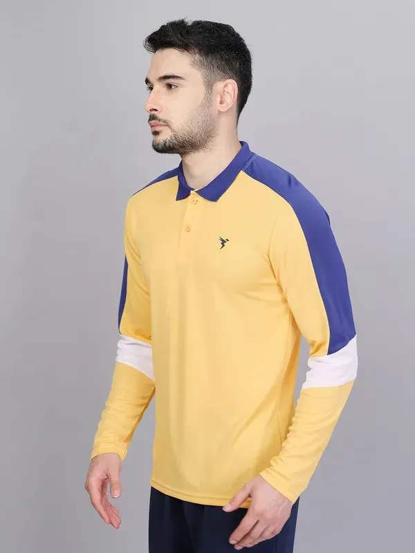 Men Colorblock Slim Fit Polo T-shirt with TECHNO COOL 