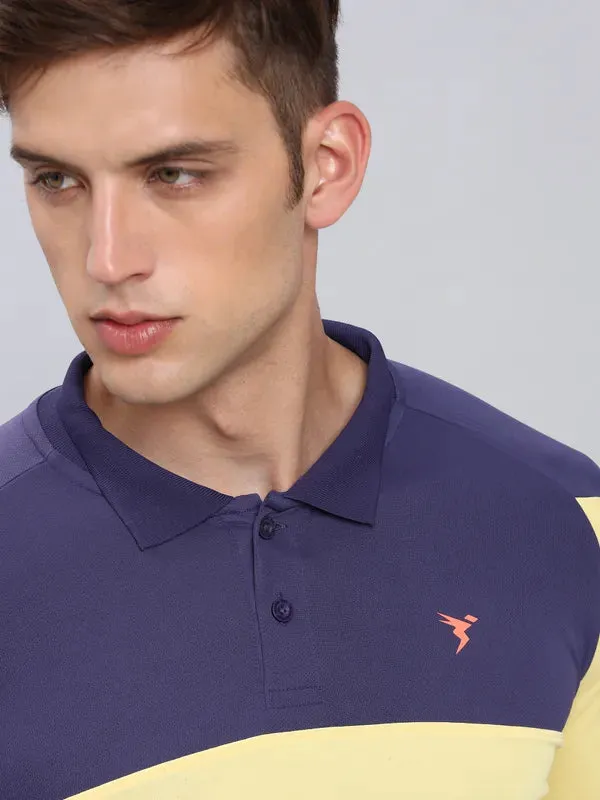 Men Colorblock Slim Fit Polo T-shirt with TECHNO COOL 