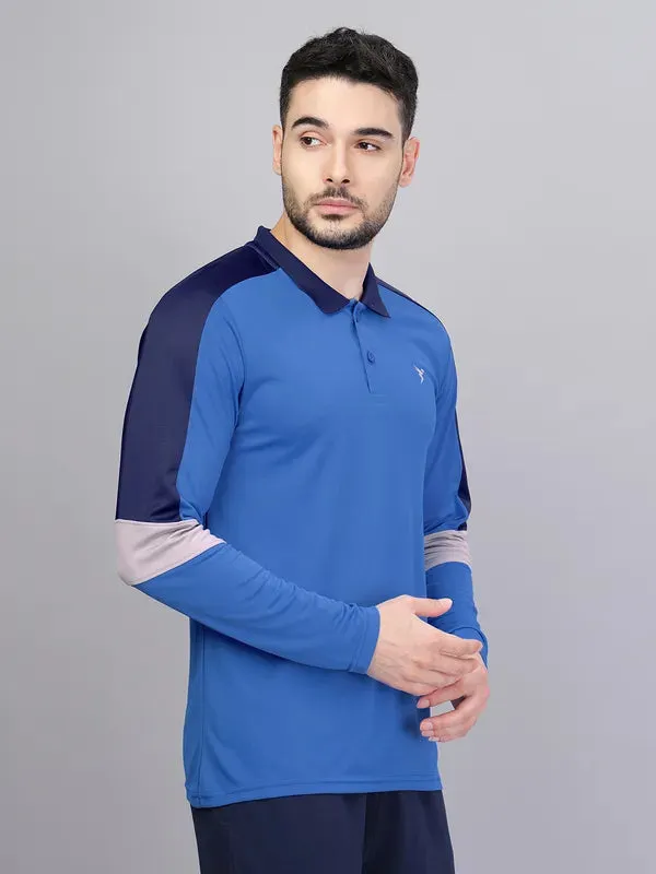 Men Colorblock Slim Fit Polo T-shirt with TECHNO COOL 