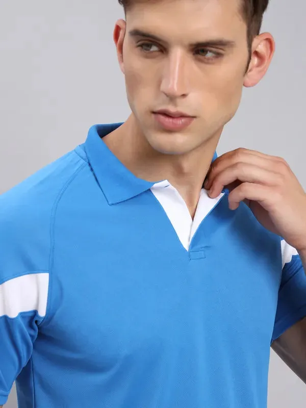 Men Colorblock Slim Fit Polo T-shirt with TECHNO COOL 