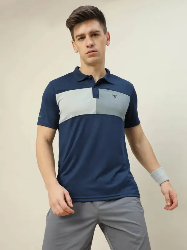 Men Colorblock Slim Fit Polo T-shirt with TECHNO COOL 