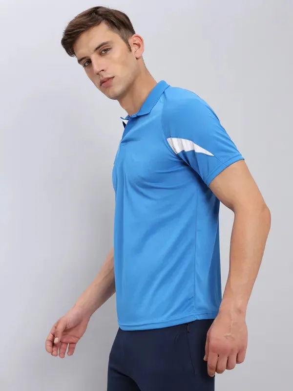 Men Colorblock Slim Fit Polo T-shirt with TECHNO COOL 