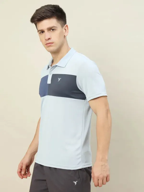 Men Colorblock Slim Fit Polo T-shirt with TECHNO COOL 