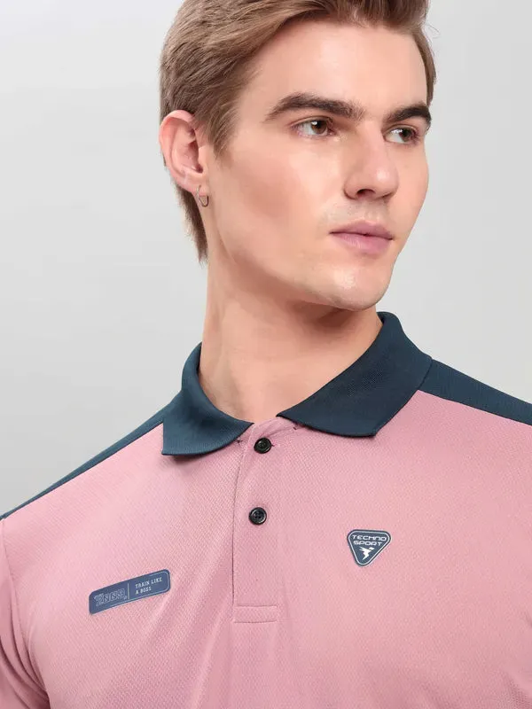 Men Colorblock Slim Fit Polo T-shirt with TECHNO COOL 