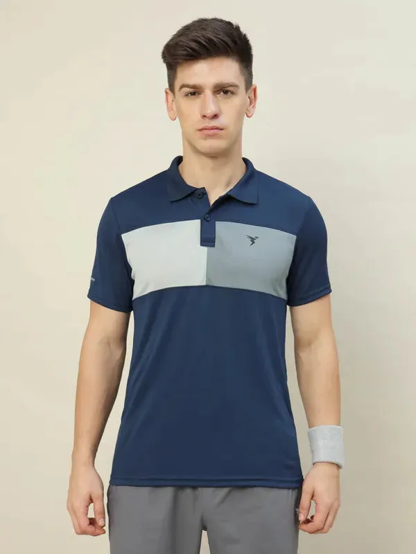 Men Colorblock Slim Fit Polo T-shirt with TECHNO COOL 