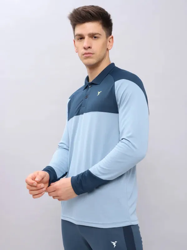 Men Colorblock Slim Fit Polo T-shirt with TECHNO COOL 