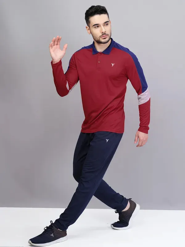 Men Colorblock Slim Fit Polo T-shirt with TECHNO COOL 