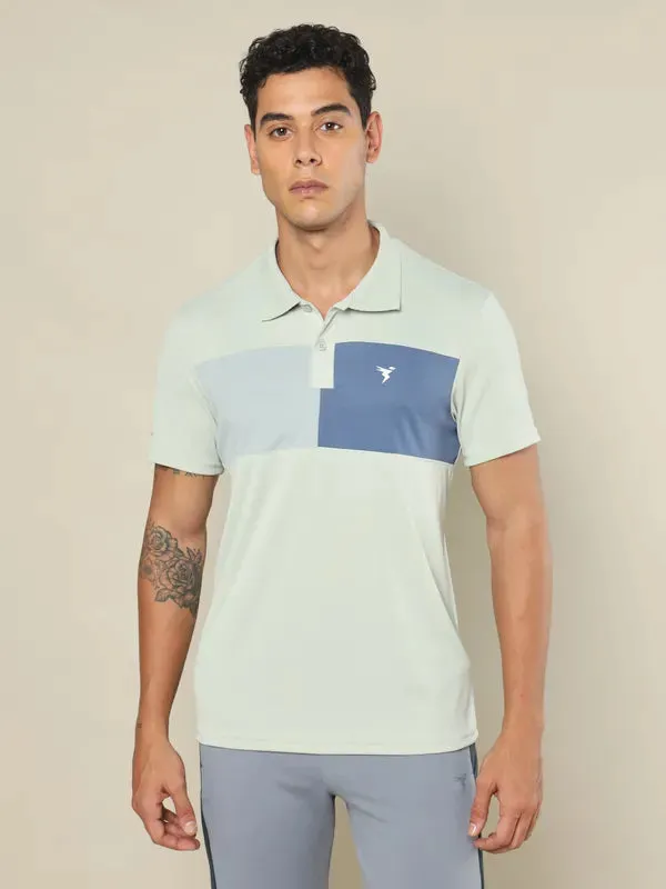 Men Colorblock Slim Fit Polo T-shirt with TECHNO COOL 