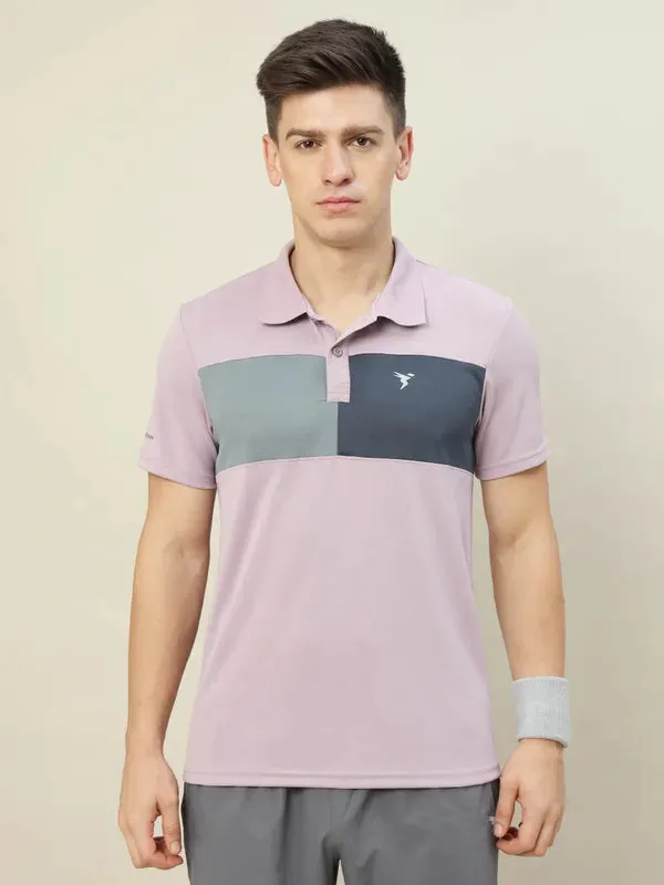 Men Colorblock Slim Fit Polo T-shirt with TECHNO COOL 