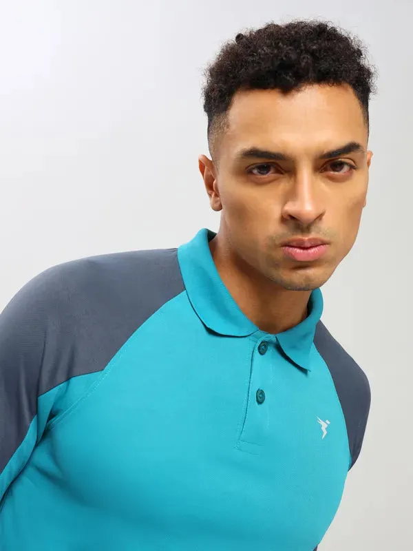 Men Colorblock Slim Fit Polo T-shirt with TECHNO COOL 