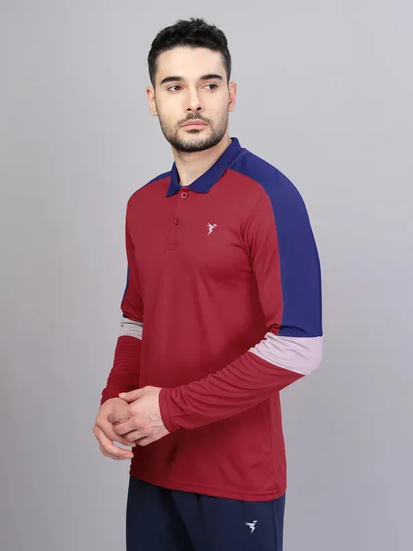 Men Colorblock Slim Fit Polo T-shirt with TECHNO COOL 