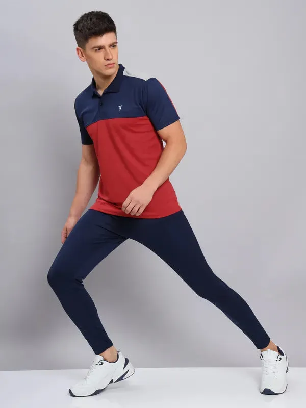 Men Colorblock Slim Fit Polo T-shirt with TECHNO COOL 