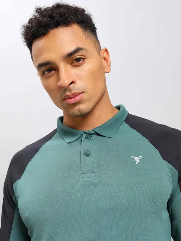 Men Colorblock Slim Fit Polo T-shirt with TECHNO COOL 