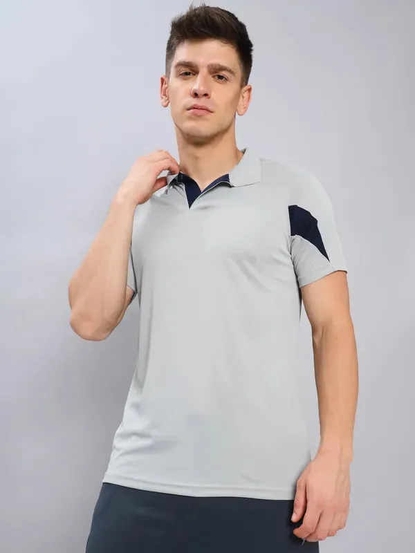 Men Colorblock Slim Fit Polo T-shirt with TECHNO COOL 