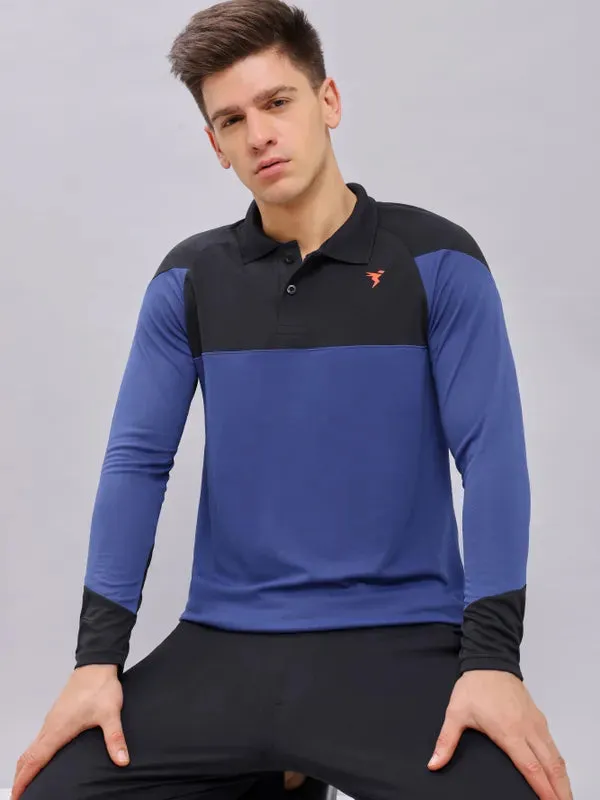 Men Colorblock Slim Fit Polo T-shirt with TECHNO COOL 