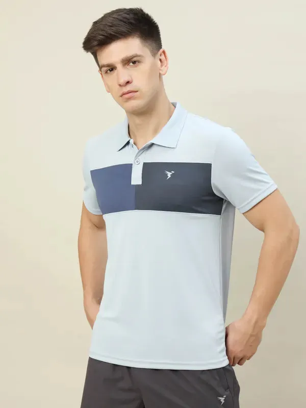 Men Colorblock Slim Fit Polo T-shirt with TECHNO COOL 