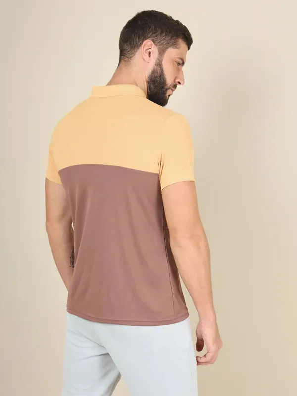 Men Colorblock Slim Fit Polo T-shirt with TECHNO COOL 