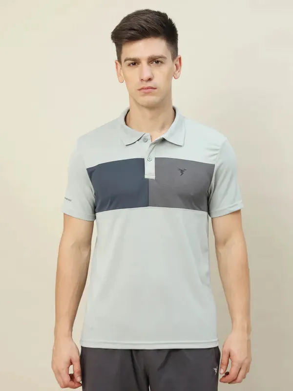 Men Colorblock Slim Fit Polo T-shirt with TECHNO COOL 