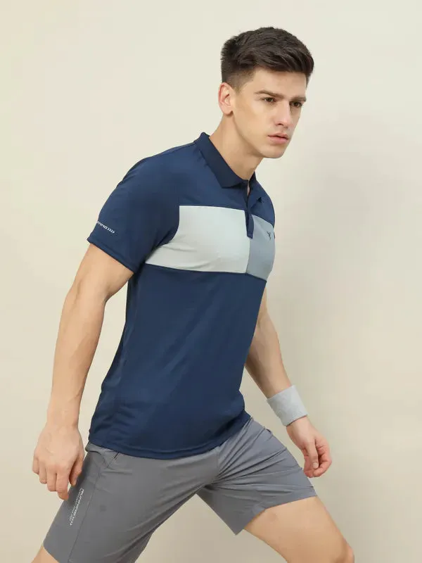 Men Colorblock Slim Fit Polo T-shirt with TECHNO COOL 