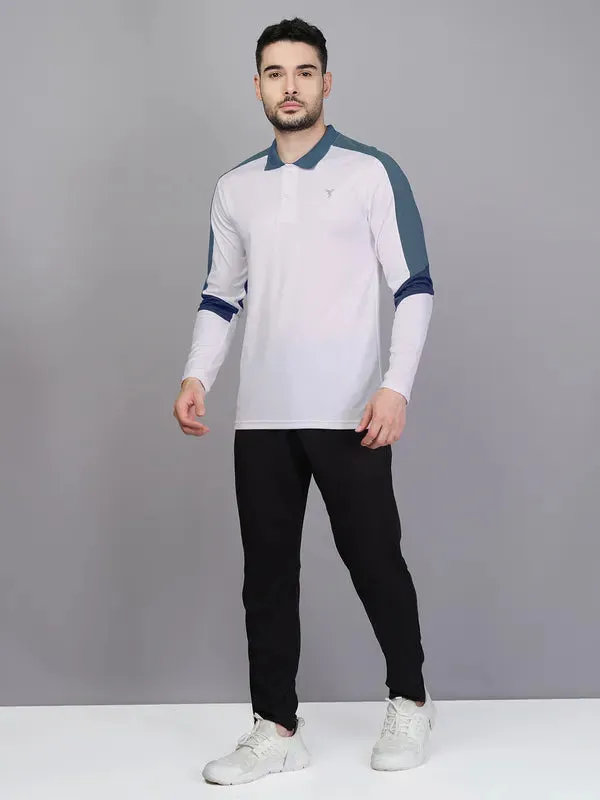 Men Colorblock Slim Fit Polo T-shirt with TECHNO COOL 