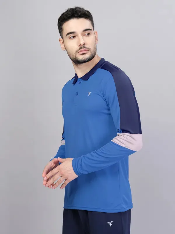 Men Colorblock Slim Fit Polo T-shirt with TECHNO COOL 