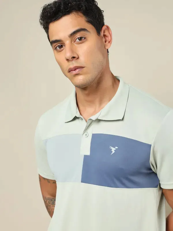 Men Colorblock Slim Fit Polo T-shirt with TECHNO COOL 