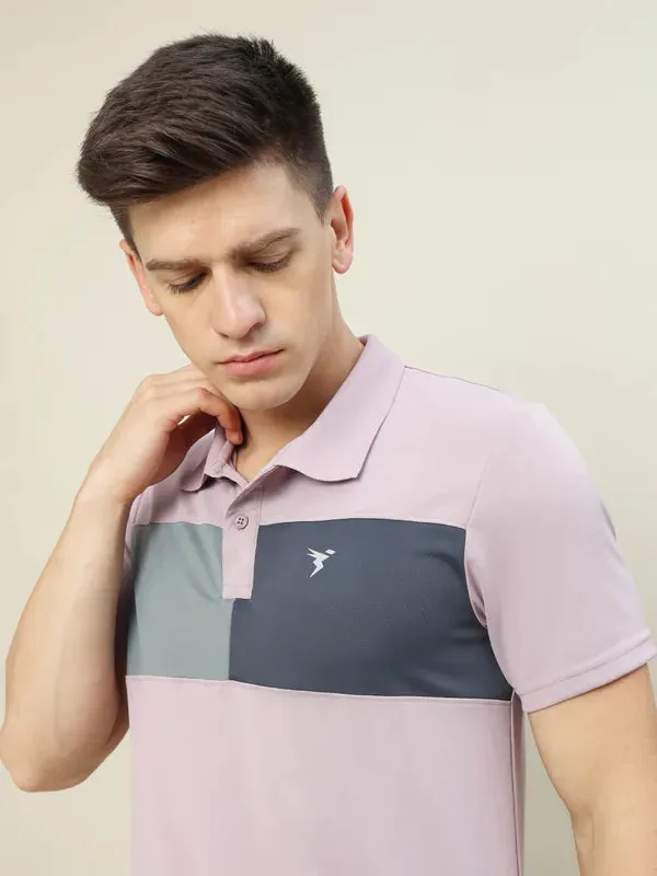 Men Colorblock Slim Fit Polo T-shirt with TECHNO COOL 