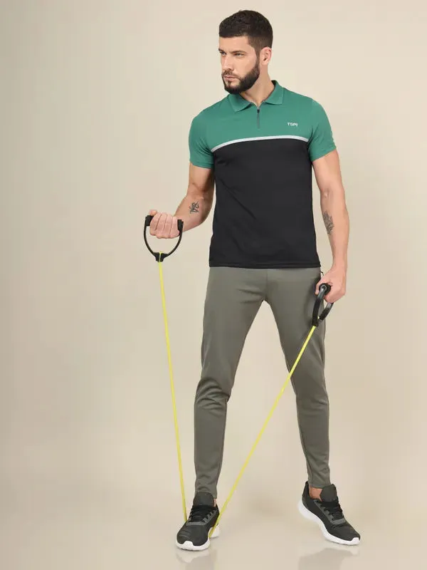 Men Colorblock Slim Fit Polo T-shirt with TECHNO COOL 