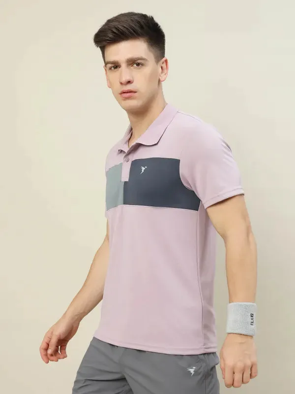 Men Colorblock Slim Fit Polo T-shirt with TECHNO COOL 