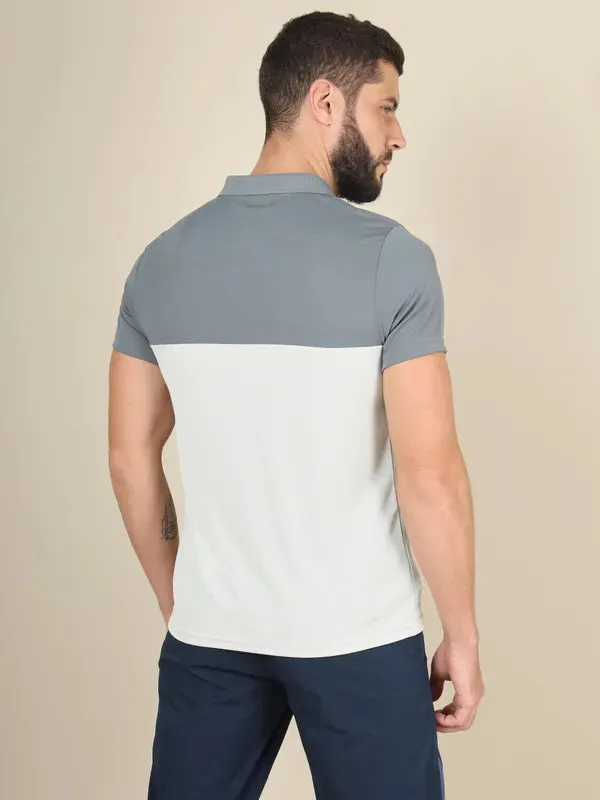 Men Colorblock Slim Fit Polo T-shirt with TECHNO COOL 