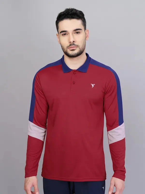 Men Colorblock Slim Fit Polo T-shirt with TECHNO COOL 