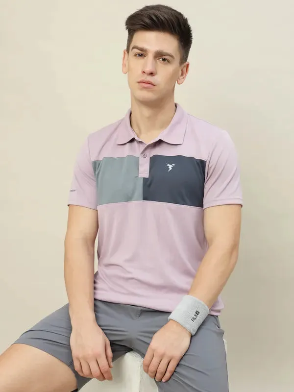 Men Colorblock Slim Fit Polo T-shirt with TECHNO COOL 