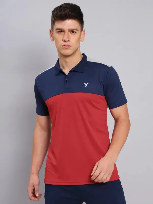 Men Colorblock Slim Fit Polo T-shirt with TECHNO COOL 