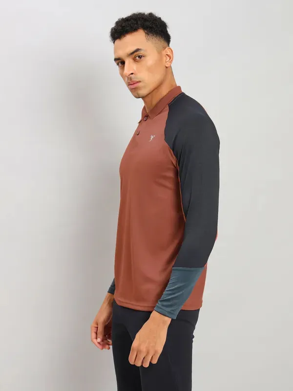 Men Colorblock Slim Fit Polo T-shirt with TECHNO COOL 