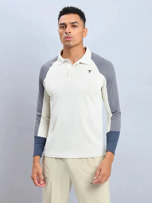 Men Colorblock Slim Fit Polo T-shirt with TECHNO COOL 